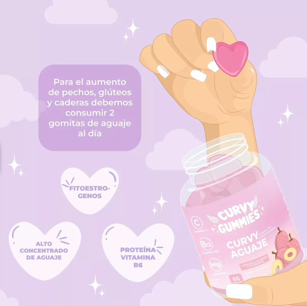 CURVY GUMMIES 🌸 El secreto de tus curvas: gomitas con aguaje, pitahaya y fitoestrógenos